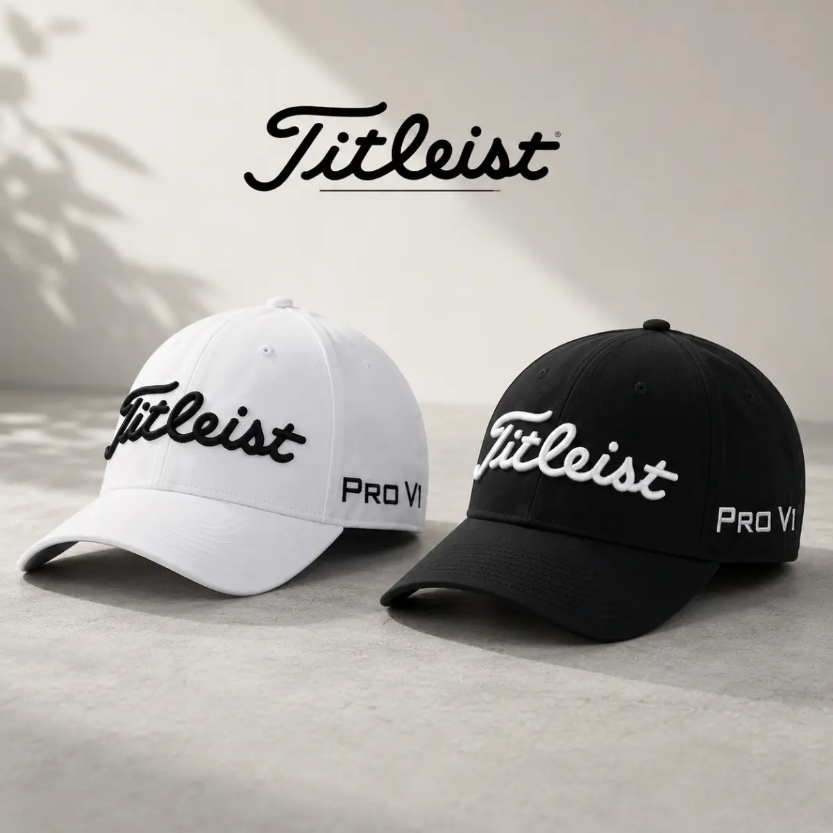 Titleist Standard Performance Golf Hat for Men, Adjustable Golf Cap with Curved Brim, Lightweight Sports Hat for Golf, Outdoor Activities & Everyday Wear – Black & White
