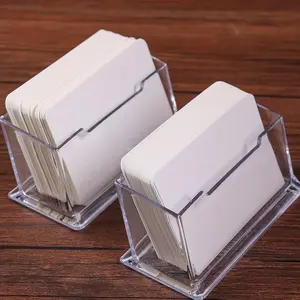 Acrylic Desktop Card Holder, 1 Count Clear Business Card Holder, Transparent Card Holder, Desk Accessories, Table Organizers, Desk Organizer for Home Office School, Office Supplies