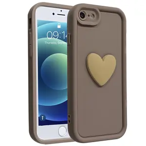 Cute 3D Love Heart Phone Case For IPhone 6 6S 6Plus 7 8 SE2 SE3 7Plus 8Plus X XS XR XS Max 16E SE4 11 12 13 14 15 16 Pro Max Shockproof Protective Casing Candy Cover