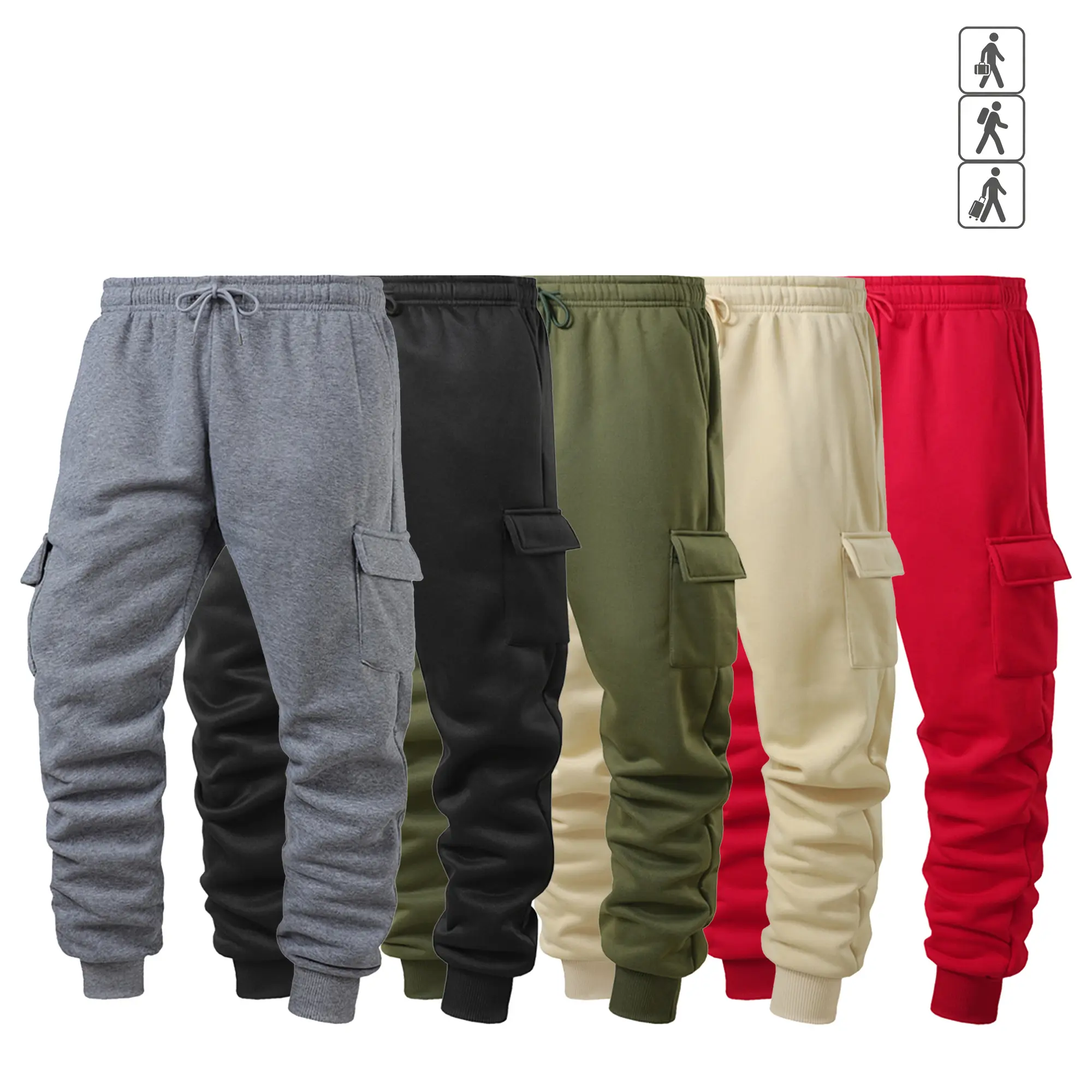 Men's Stacked Cargo Joggers with Pockets - Stretch Utility Sweatpants with Drawstring Waist & Cuffed Ankles, Y2K Streetwear Pants, No-Logo, XS-XXL, Fast US Shipping #StackedCargoJoggers #Y2KStreetwear #TikTokMadeMeBuyIt