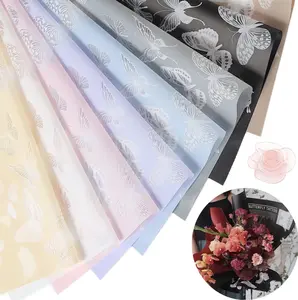 40 Sheet Flower Wrapping Paper With Butterflies - Matte Floral Translucent  Bouquet Sheets - Korean Style for DIY Craft  Wrap