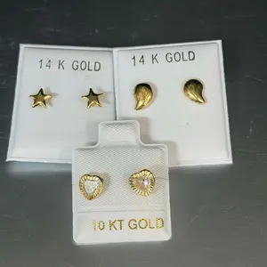 Aretes de oro  2 of 14k 1 of 10k