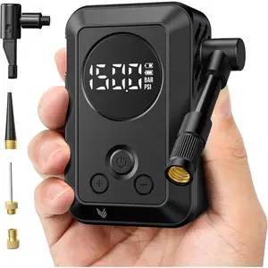 Mini Bike Pump,20s Fast Inflate Bicycle Pump with Guage,150PSI Portable Electric Bike Air Pump with Presta and Schrader Valve for Mountain Bike,Road Bike,M
