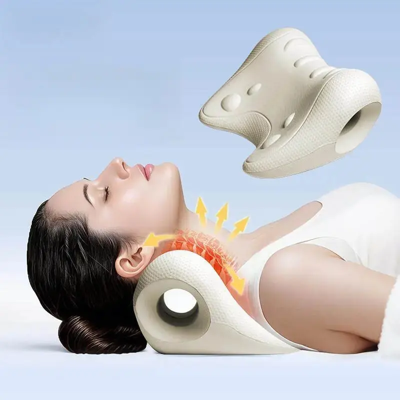 Ergonomic Foam Cervical Therapy Pillow - Lightweight, Compact, Fragrance-Free Home Supply for Stress Relief, Gentle Daily Traction, Shoulder Pain Relief, Posture Fix, Cervical Spine Stretcher Support