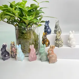 2pcs/9pcs/mixed color crystal stone carvings|Peter rabbit | Stone rabbit sculpture |   Crystal decorations |   Crystal animals |   Home decor |   Crystal gifts |   Perfect gift for family |   A delightful surprise for crystal collectors |   Halloween gif