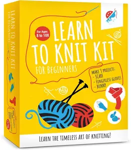 Knitting Kit for Beginners,  Adults Seniors Includes  Knitting Supplies:  Yarn, Knitting , Yarn  and Instructions  Fantastic DIY  Learn to Knit Arts & Crafts Kit