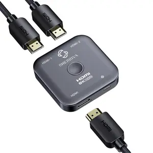 SHERRIVA 10K 8K HDMI Switch – 2 in 1 Out, Bi-Directional HDMI Splitter Switcher, 8K@60Hz, 4K@240Hz, Compatible with PS5, PS4, Xbox, Fire Stick, Apple TV, Projector