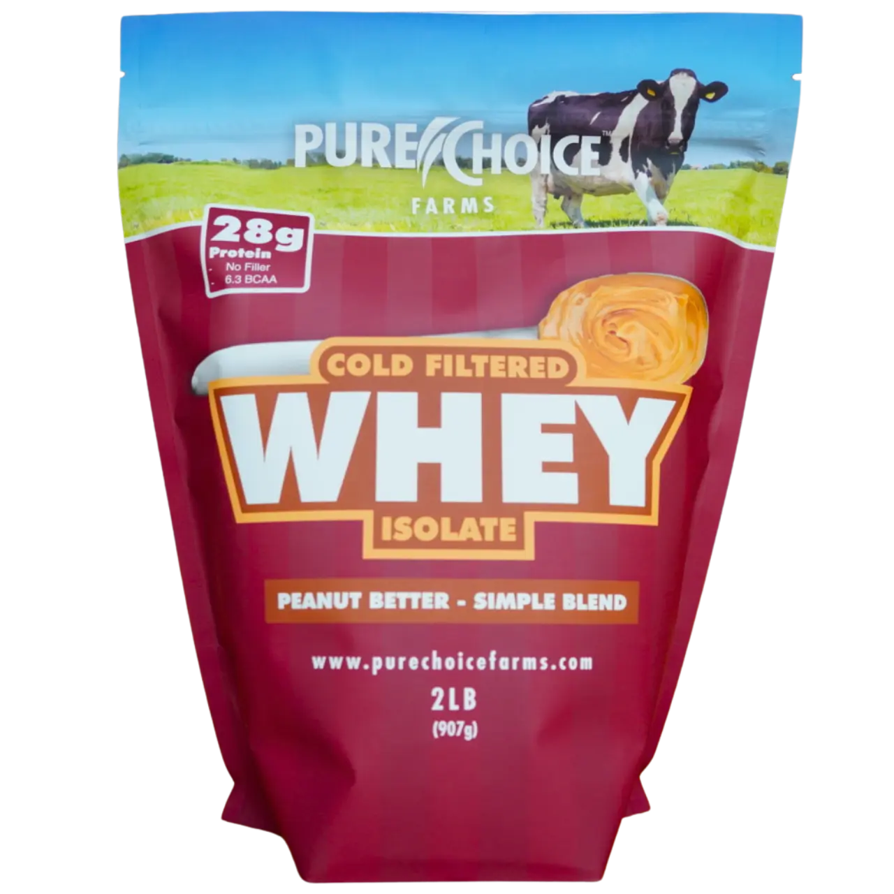 Whey Protein Isolate Peanut Butter 28g Protein, Cold Filtered High Protein Content No Fillers Soy Or Artificial Ingredients Fitness Dietary | Pure Choice Farms
