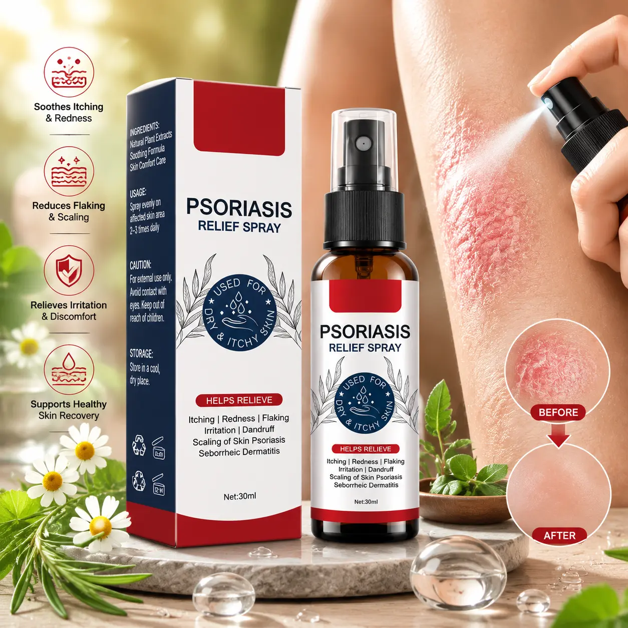 Skin care spray,Effective 7-day hand cream andbody spray, natural soothing cream, naturalointment to relieve skin problems