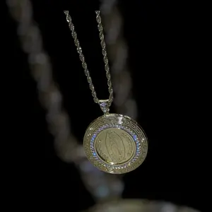 Our Lady of Guadalupe and Saint Jude Centenary Coin with 24 Inch Rope Chain Necklace - Elegant Design Classic Cross Pendant Religious Jewelry