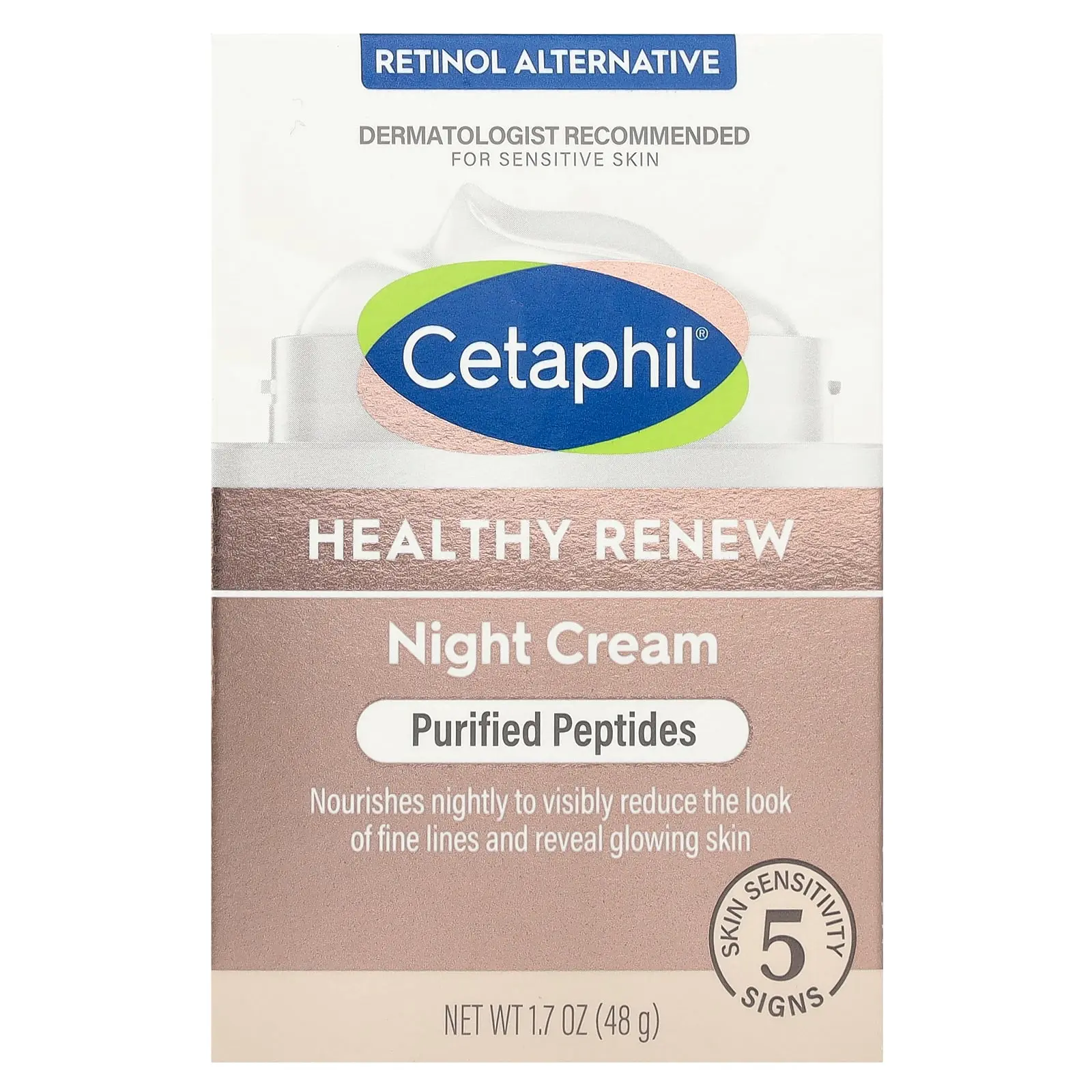Cetaphil Healthy Renew, Night Cream, Fragrance Free, 1.7 oz (48 g)