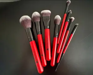 Kuku Bukuria Red And Black Makeup Brush Set - Free Shipping For USA