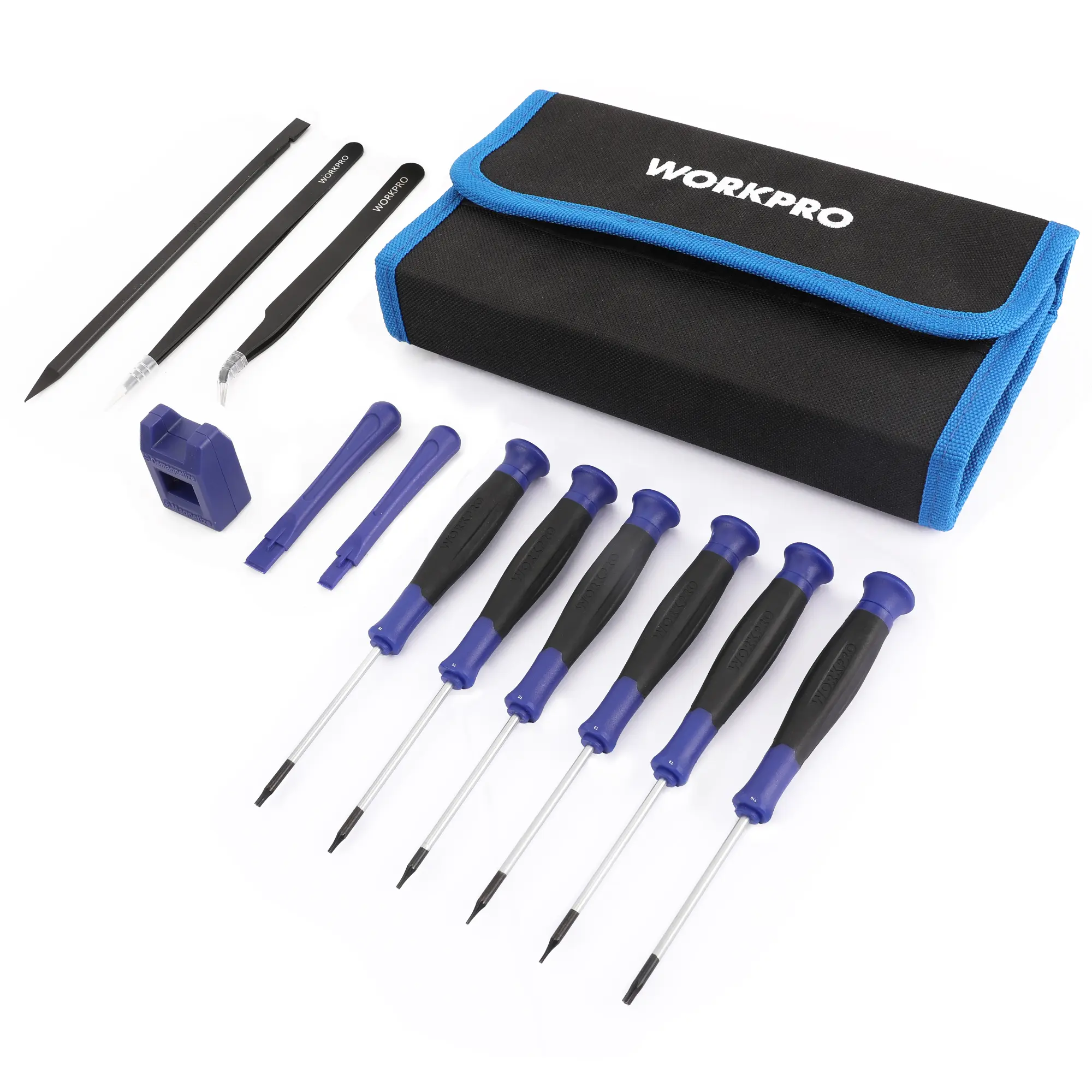 #fathersdaygift WORKPRO 12 in 1 Torx Screwdriver Set, Precision Magnetic Screwdrivers, Pry Bars, Spudger for Eyeglass, Watch, Computer, Laptop, Phone, with Pouch