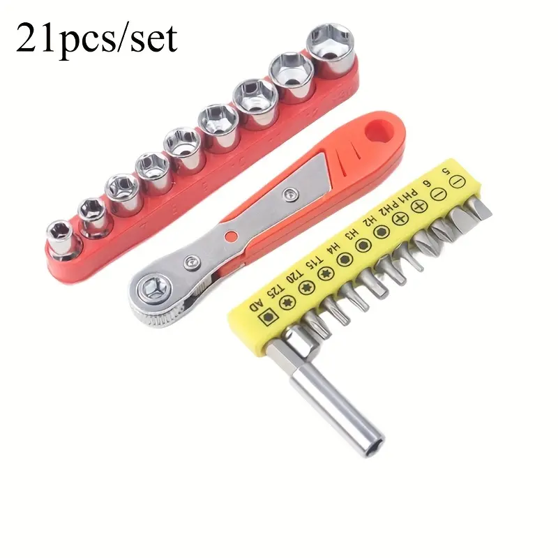 21PCS Mini Ratchet Screwdriver Set, 90° Right Angle Screwdriver with Hex, Phillips,   Slotted & Torx Bits, Compact Precision Hand Tool Kit for Tight Spaces, Home Repair &    DIY Projects