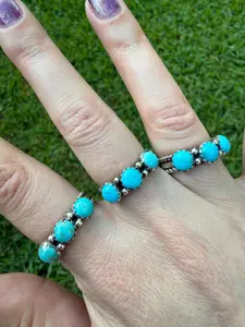 Native Triple Turquoise Sterling Silver Ring