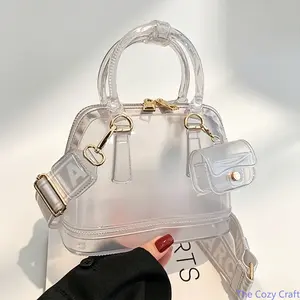 Trendy Jelly Shoulder Bag for Women, Transparent Pastel Crossbody Handbag, Lightweight Pillow Style Tote, Summer Aesthetic Mini Bag, Chic Casual Everyday Use Bag for Outfits & Travel summerwins