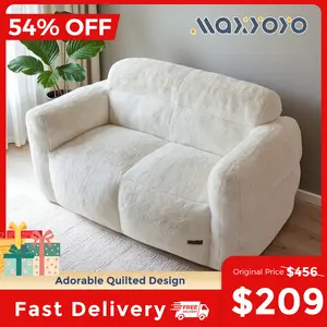 MAXYOYO Giant Bean Bag Chair for Adults, Ultra Soft Fluffy Loveseat Bean Bag Sofa, Oversized Floor Sofa for Living Room Bedroom, Cozy Reading Chair with Filler, Beanbag Lounger Beanbag Couch