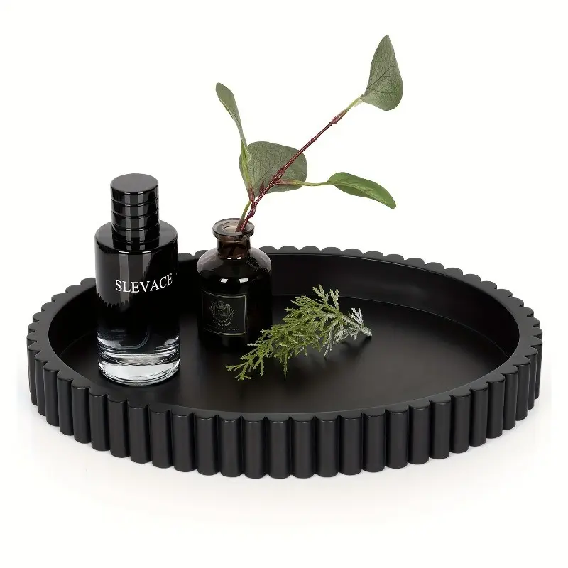 Modern Silicone Round Tray for Coffee Table Decor, Minimalist Art Centerpiece, Home Decoration, Perfume Display, Fashion Centerpiece, Coffee Bar Decor