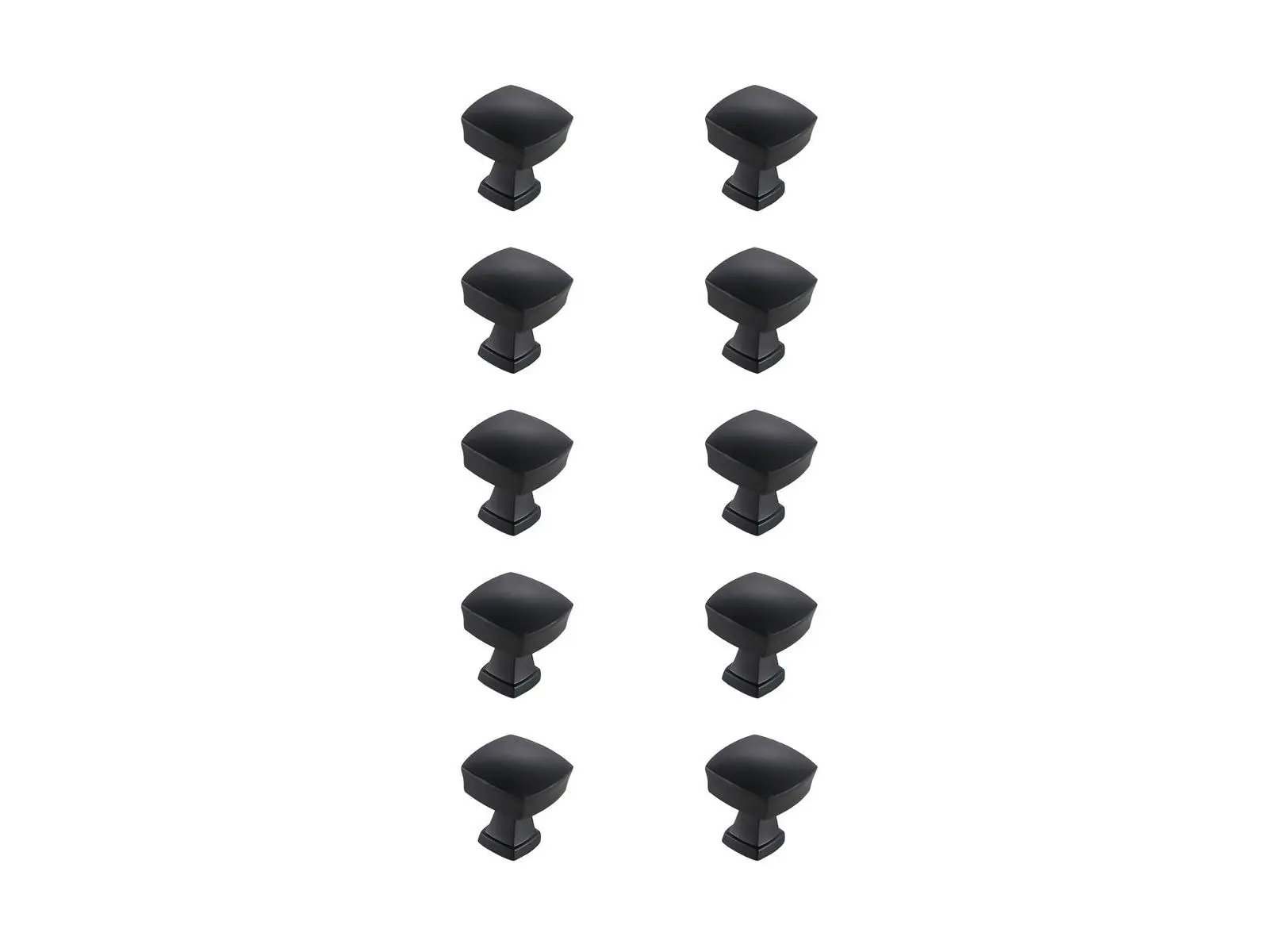212 MAIN Modern Irvin Square Knob, 1.3 in., Matte Black, Elegant Decor KB2022-MB-10PK, Pack of 10