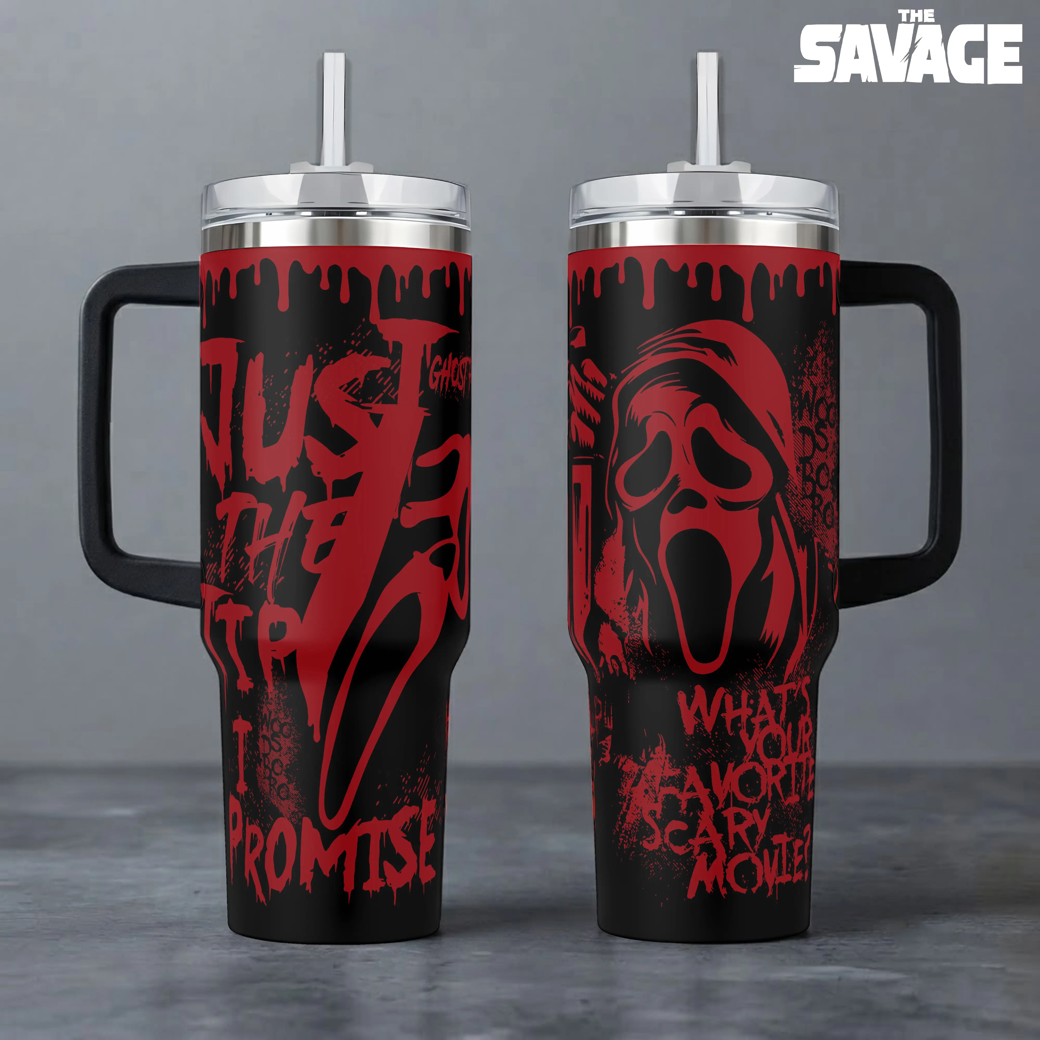 [SPECIAL] Red Ghostface Scream Tumbler 40oz 20oz Movie Custom Cup 40 oz Tumbler With Handle, Tumbler 20oz No Handle, Gifts For Fans