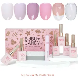 BUBU CANDY Understated Luxury Gel Nail Polish Set, HEMA-Free & TPO-Free, 4 Nude Mauve Colors + Rubber Base & Reinforced Top Coat, 6PCS 15ML Eco-Friendly UV Gel Kit, Salon-Quality Long-Lasting for Home DIY Manicure tiktokshopspringglowup #Summervibes summe