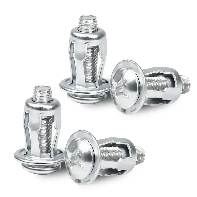 30Pcs/90Pcs Button Rivet Locking Nuts Set - Heavy-Duty Carbon Steel High-Strength Industrial Hardware, Bolt-Compatible, for Fixing, Reinforcement in Humid Environments (M4, M5, M6 3 Sizes)