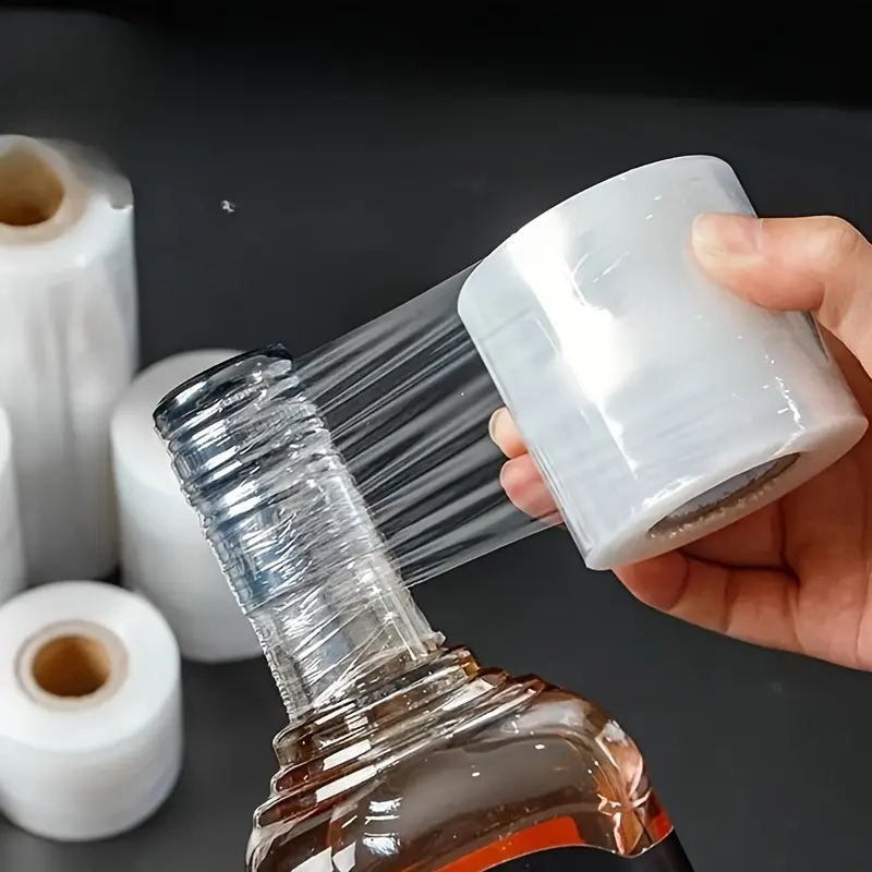 [Stretchable Shrink Film] 1 Roll of 9055-inch Stretchable Shrink Film, Non-heated Bottle Sealing Machine, Easy to Use for Bottled Packaging Supplies, Suitable for Bottles, Jars, and Can Sealing Film