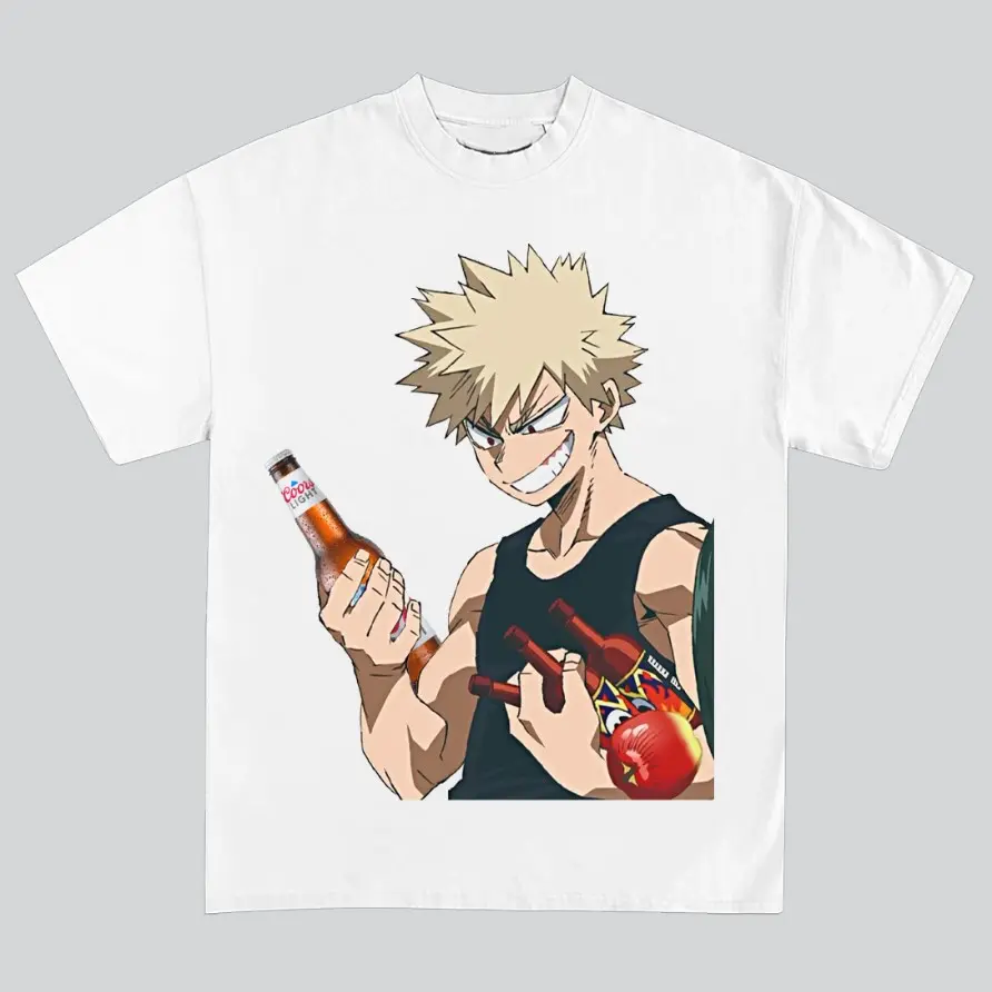 Bakugo Beer Drink CoorsL Parody Anime MHA Coors Light T-Shirt Retro Design Unique Graphic Tee You Can Customize