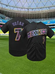 Mexico # #56 Stitched Loose Fit Western Baseball Jersey, Breathable Embroidered Sports Shirt, Unisex All-Season Wear, Casual Outdoor Sportswear, Casual Sporty Top, Sports Top, Active Top, Sportswear Clothing