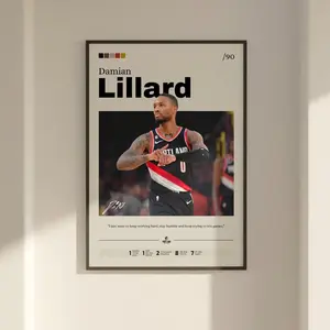 Damian Lillard poster, art, Basketball print, Lillard Print