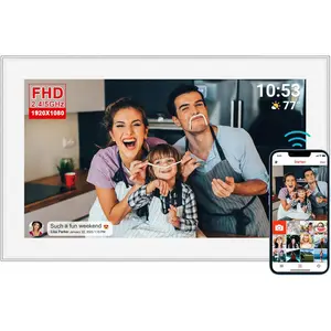 15.6 inch FRAMEO Smart WiFi Digital Photo Frame 1920x1080 FHD IPS LCD Touch Screen, Built in 32GB Memory, Share Moments Instantly via Frameo App from Anywhere, Auto-Rotate, Wall Mountable with VESA