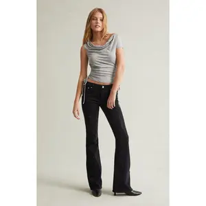 Pacsun Women's Jade Low Rise Bootcut Jeans Stretch Rhinestone Star Black