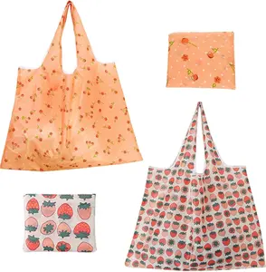 Extra Large 50lbs Foldable Reusable Shopping Bags kitchen reusable grocery bags Washable Polyester Bags in Pocket