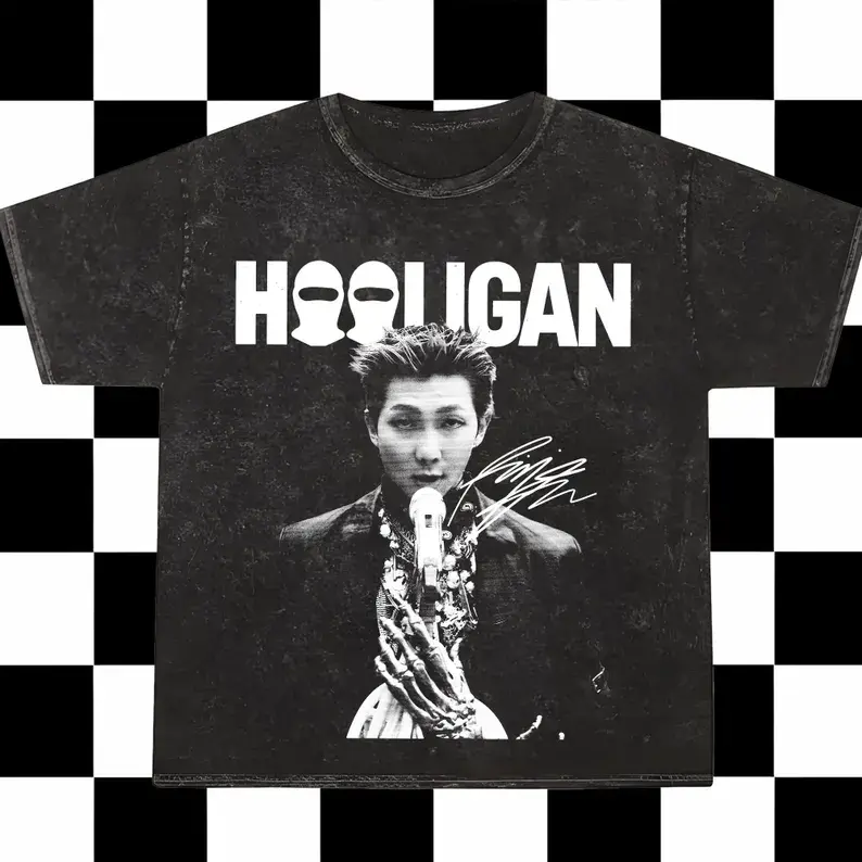 Retro Namjoon Hooligan Acid Washed Shirt, Arirang Shirt, Hooligan Namjoon RM Meme Tee, Arirang World Tour 2026 Mineral Washed Shirt Dark Fantasy Monster Oversized T Shirt, Unisex Grunge Gift Halloween Party T-shirt Unisex Tee, Streetwear Soccer Tee.