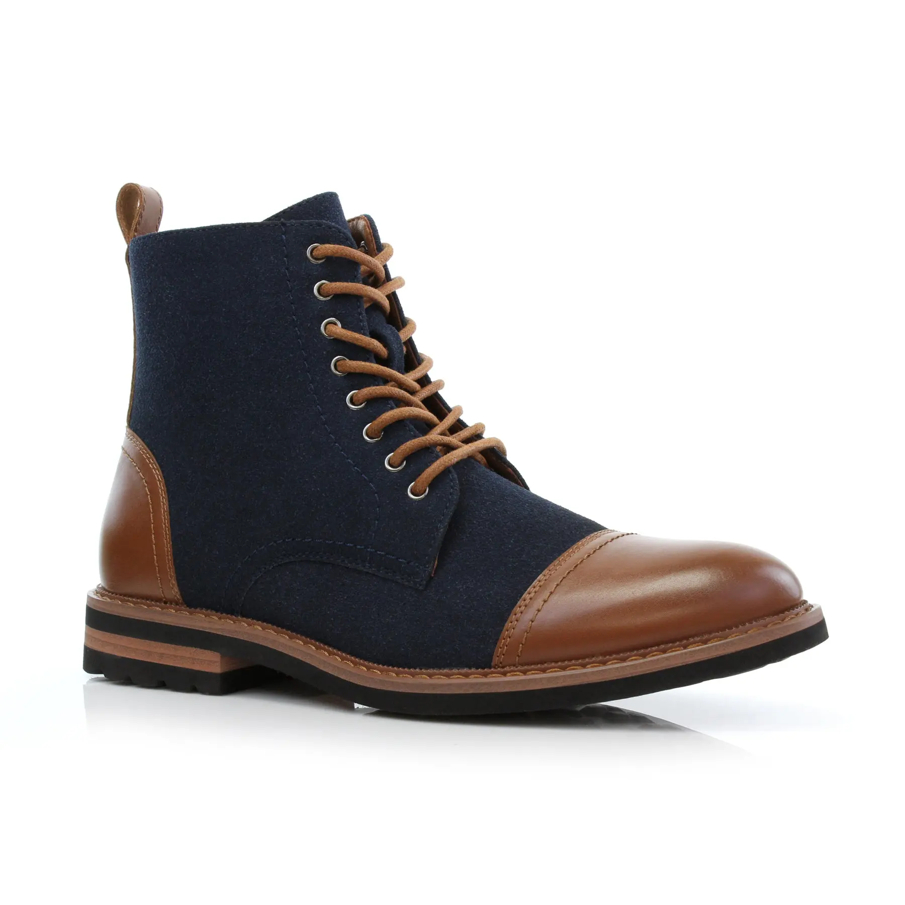 Polar Fox Wright cap-toe derby dress boots, in Blue Taupe, Men's Size 6.5 - 13