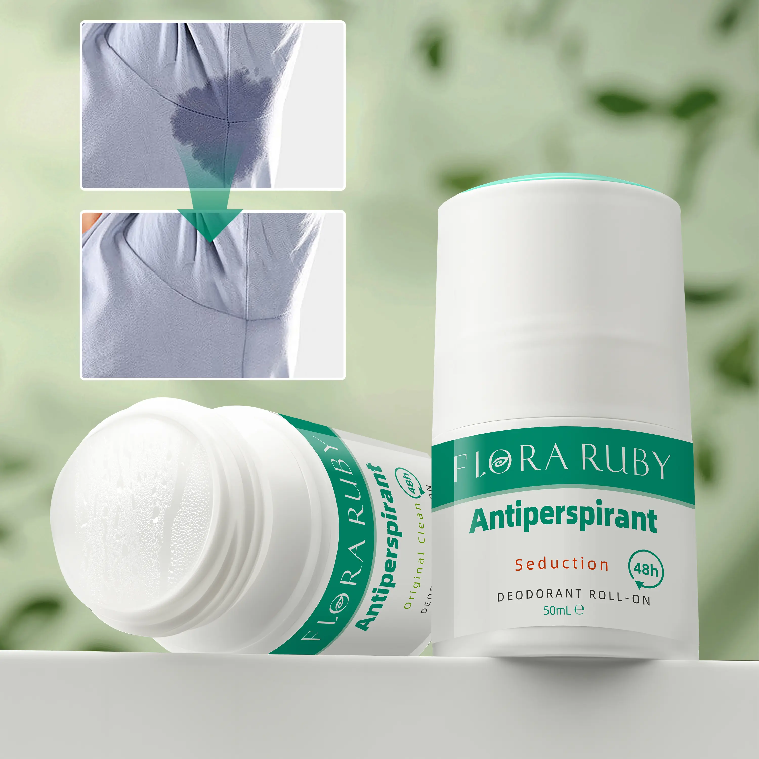 FLORA RUBY 48H Antiperspirant Roll-On Deodorant