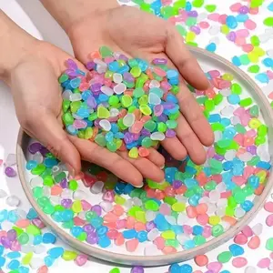 1200pcs Colorful Glow In The Dark Stones,Luminous Garden Pebbles Stones,Colorful Glow Stones,Use Glow-In-The-Dark DIY Decor To Light Up Your Night, Suitable For Aquarium, Garden, Pathway, Bonsai, Fish Tank, Flower Pot, Party And Holiday,Garden Lawn Courty