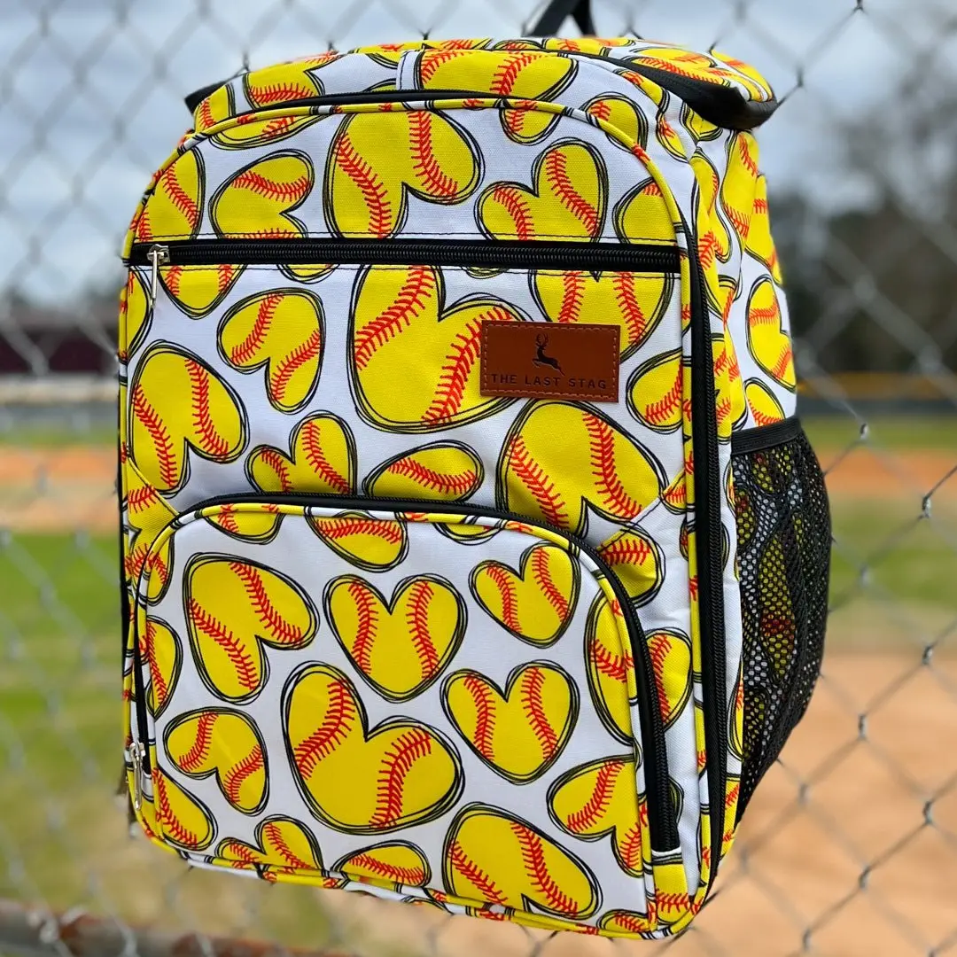 Softball Hearts Backpack Cooler Softball Hearts Backpack Cooler