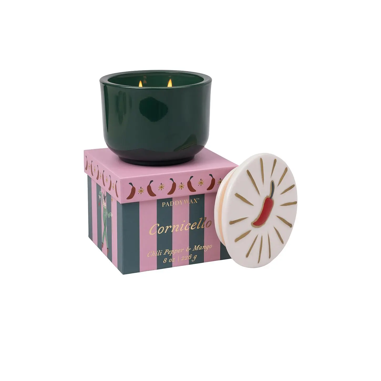 Paddywax Cornicello Candle in Chili Pepper & Mango