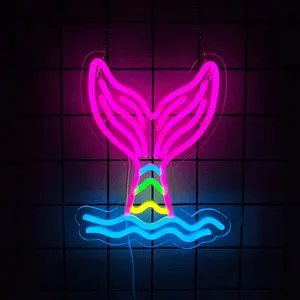 Mermaid Tail Neon Sign for Wall Decor,  Mermaid Light Up Neon Signs, Mermaid Decor for Girls Bedroom Aquarium Animal Birthday Party Christmas Romantic Gifts