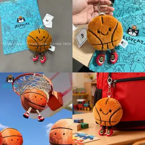 Basketball - Soft and Mini-Sized Stuffed Keychain, Cute Animal Food Plushie, Fun Gift Idea for Kids, Birthdays, and Collectors, Keychain Toy