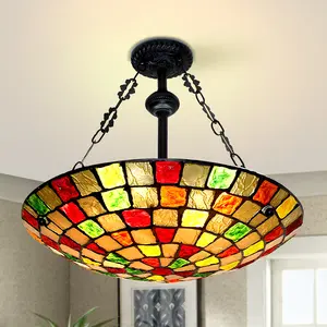 Five Colorful Patchwork Chandeliers - Elegant & Versatile Lighting for Living or Dining Area - Chinese Design - Vibrant Artistic Flair
