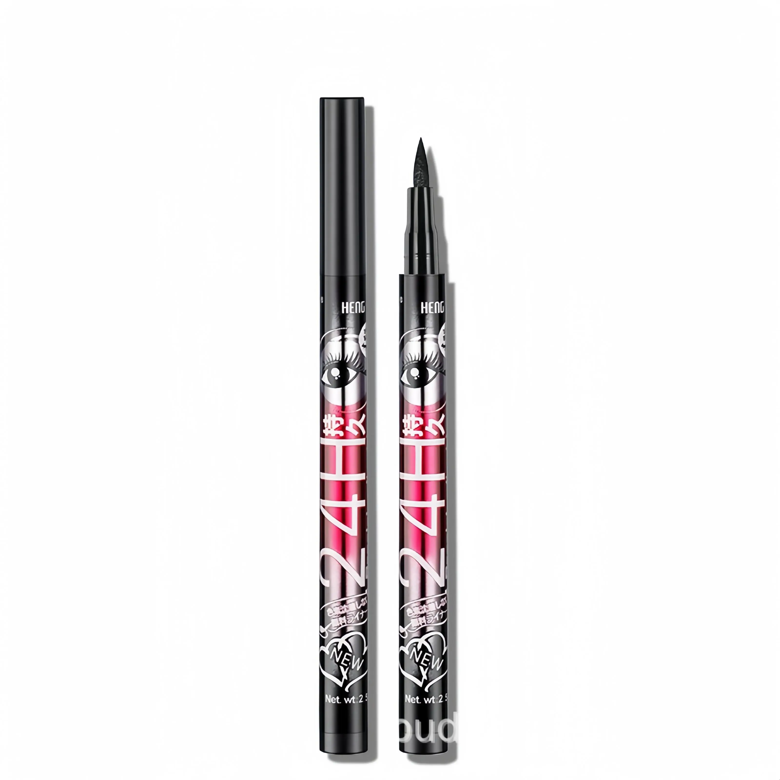 24h PROFESSIONAL MAKEUP , Waterproof Liquid Eyeliner - Black, Vegan Formula