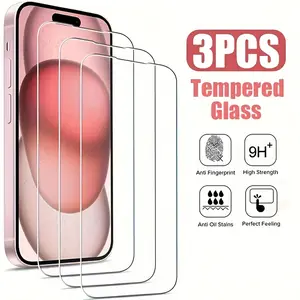 3-Pack HD Tempered Glass Screen Protector, Compatible with iPhone 17 16 15 14 13 12 11 Pro Max, Full Coverage, 9h Hardness, Bubble-Free, Tempered Screen Film