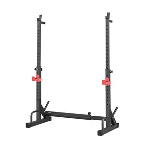 fathersdaygift VEVOR Power Cage Squat Rack, Home Gym Power Rack with Adjustable Height Width, 550LBS Strength Training Workout Equipment with Barbell Storage Racks J-Hooks for Bench Press, Squat, Weight Lifting