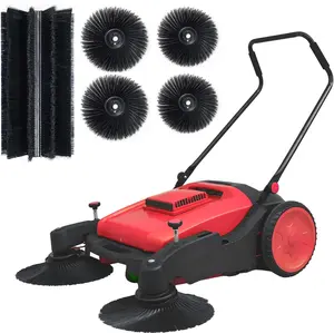 KARHDIR 41" Industrial Walk-Behind Hand Push Floor Sweeper,14.5 Gallon Large Capacity, 46000 SqFt/Hour, Indoor, Outdoor Use Cleaning of Dust Litter Grass