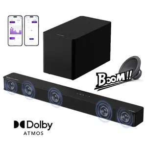 ULTIMEA M60 Boom 5.1 Surround System Dolby Atmos Soundbar Triple-Core DSP Tech  Smart APP EQ Control  Home Theater Audio for Movies Music Soundbar SurroundSound DolbyAtmos#SummerVibes