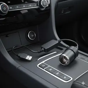 USB C to 12V Car Charger Adapter, DC 5V/2.1A & 12V/8W Dual Port Fast Charging, Cigarette Lighter Socket Power Converter for Car Electronics, Phones, Tablets, Portable Devices.