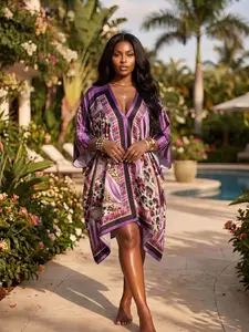 Floral Beach Hoodie, Vibrant Colors, Loose Fit, Sun Protection, Fashionable, Casual Wear for Vacation and Daily Commute, Beachwear Cover Up