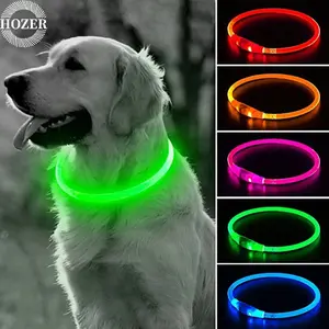 Led Usb Dog Collar Pet Dog Night Luminous Charge Collar Led Night Safety Flashing Glow Dog Loss Prevention Collar Pet Accessorie